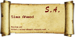 Sima Ahmed névjegykártya